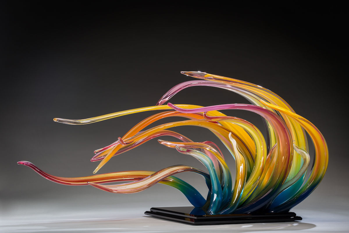 Blue Yellow Wind Sculpture